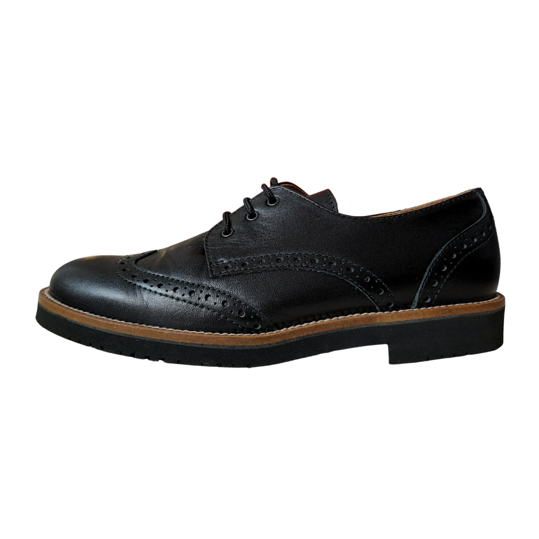 Beberlis Raimon Brogue School Shoe — Black
