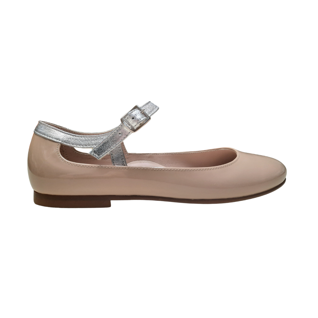 Beberlis Buckle Shoe 2-Tone 20034 — Nude/Silver