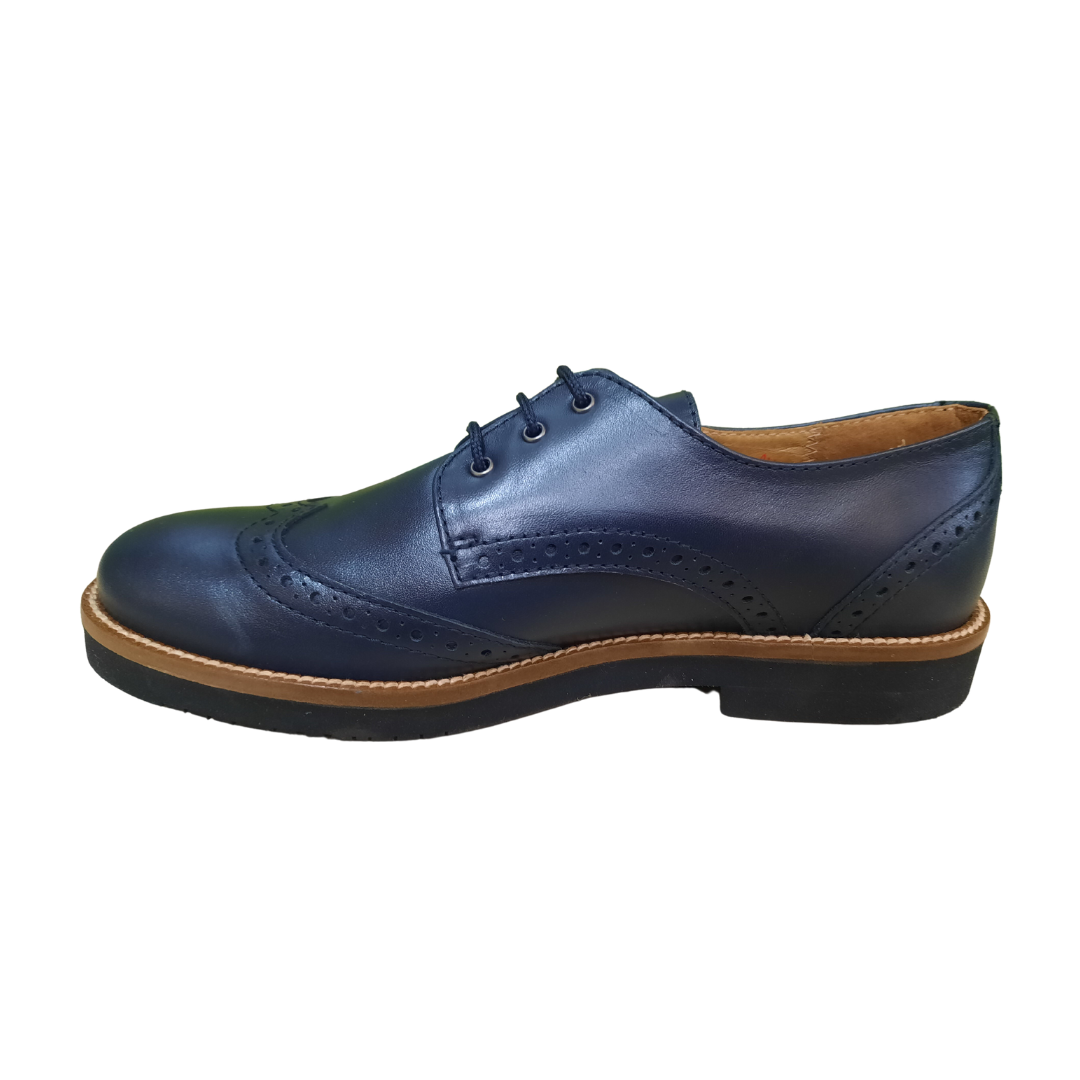 Beberlis Raimon Brogue School Shoe — Navy