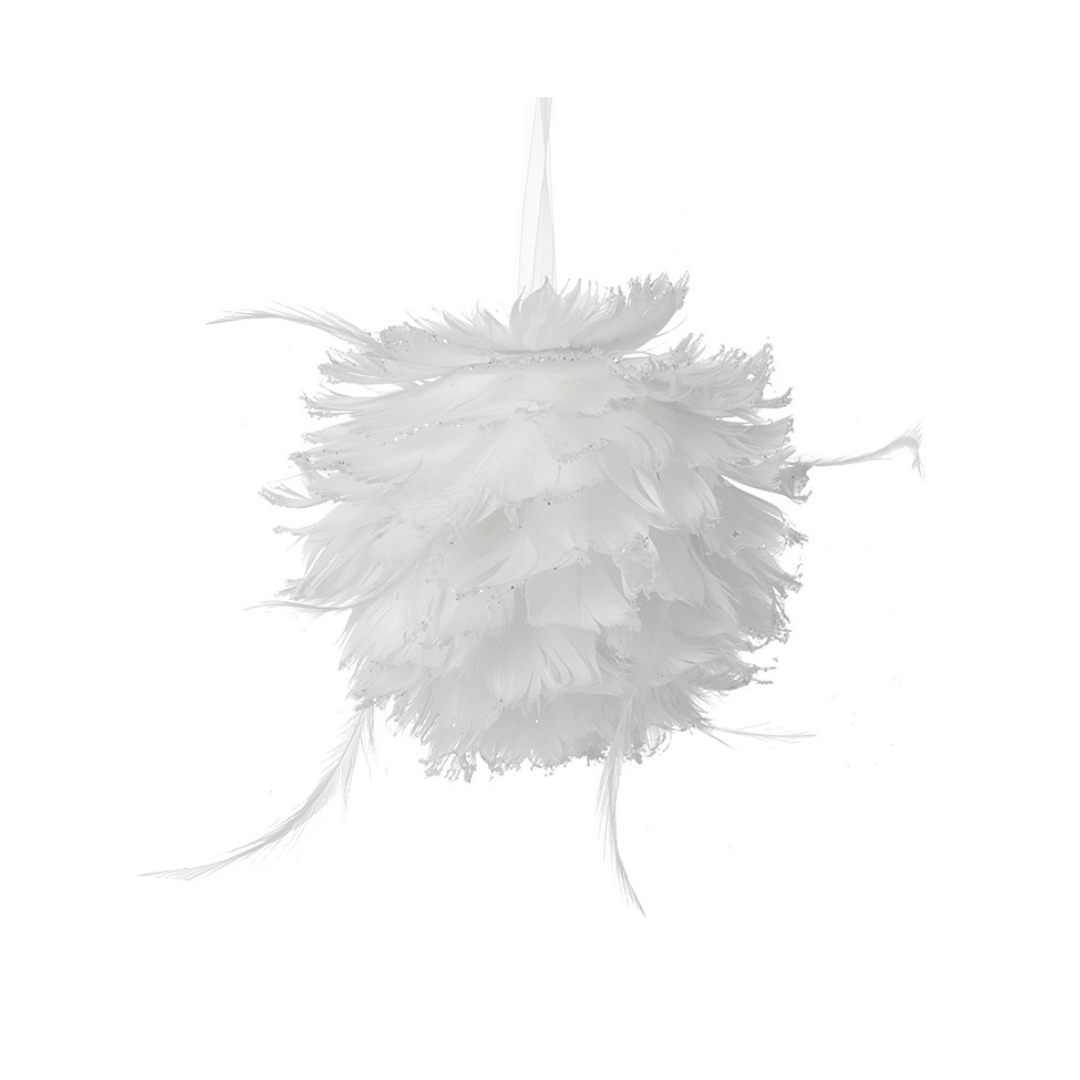 Heaven Sends White Medium Feather Ball Hanger
