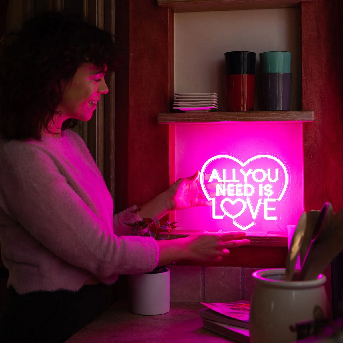 Legami Neon-Effect Led Sign - All You Need Is Love