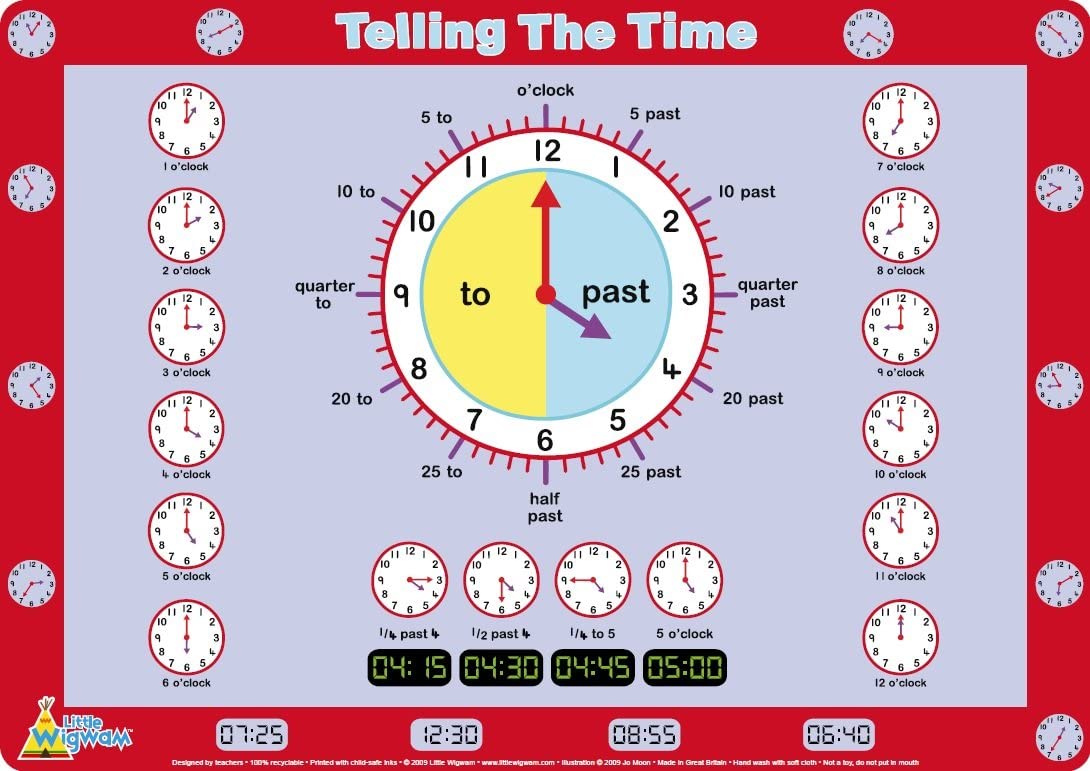 Little Wigwam Placemat Tell the Time