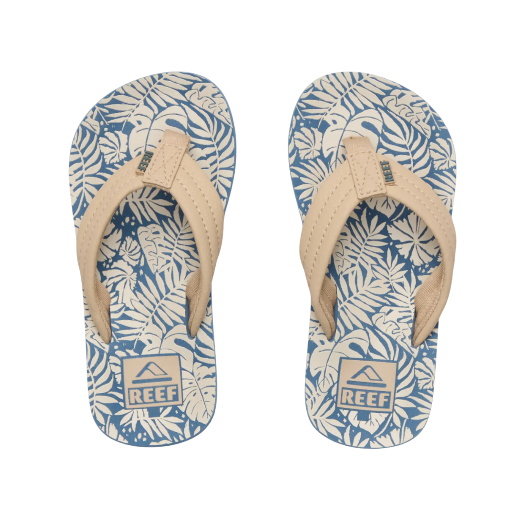 Reef Ahi Flip Flop — Blue/Tan Palm
