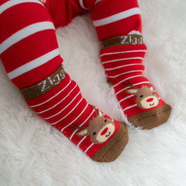 Ziggle Reindeer And Pudding Sock Set