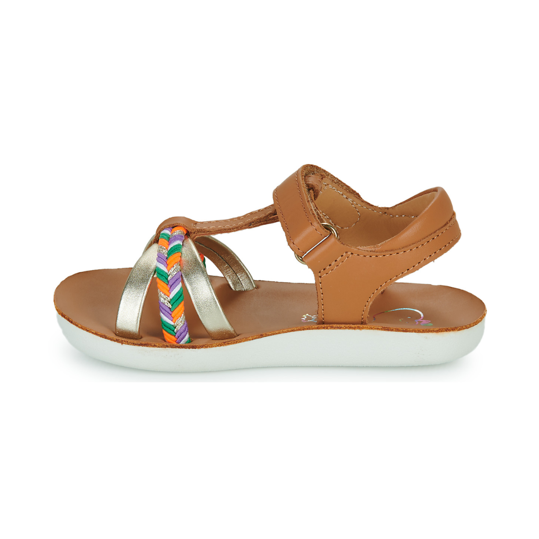 Pom d'Api Goa Salome Sandal — Camel/Purple/Orange