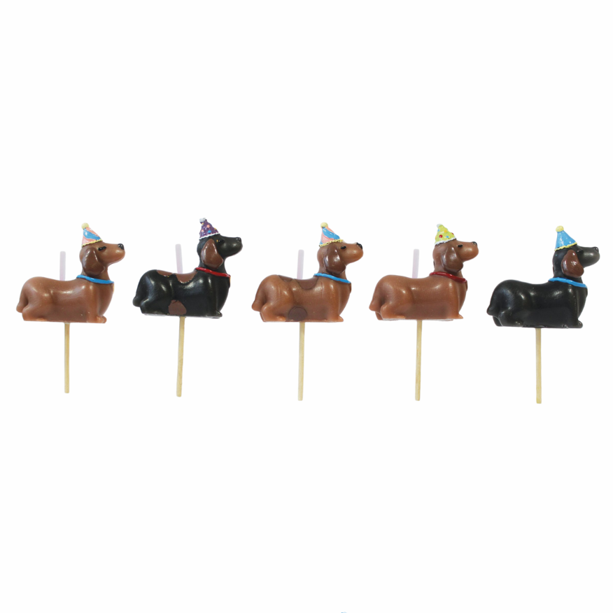 Smiling Faces Dachshund Candle Set