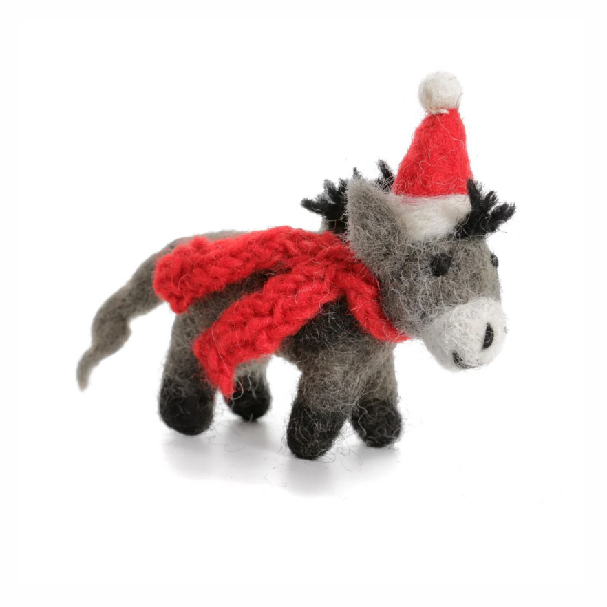 Amica Felt Donkey with Hat & Scarf