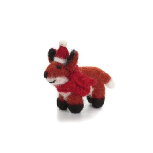 Amica Felt Mini Fox w Hat and Scarf