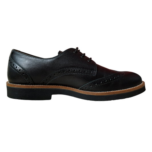 Beberlis Raimon Brogue School Shoe — Black