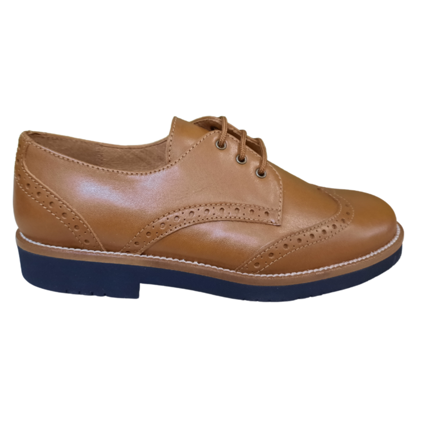 Beberlis Raimon Brogue School Shoe — Tan