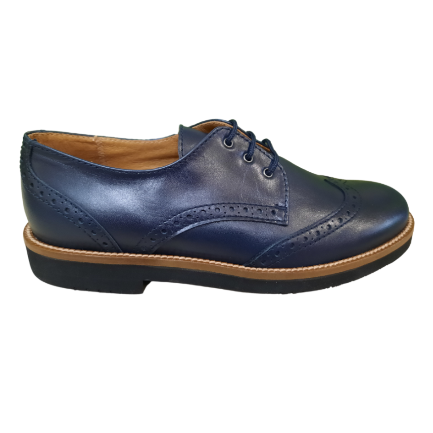 Beberlis Raimon Brogue School Shoe — Navy