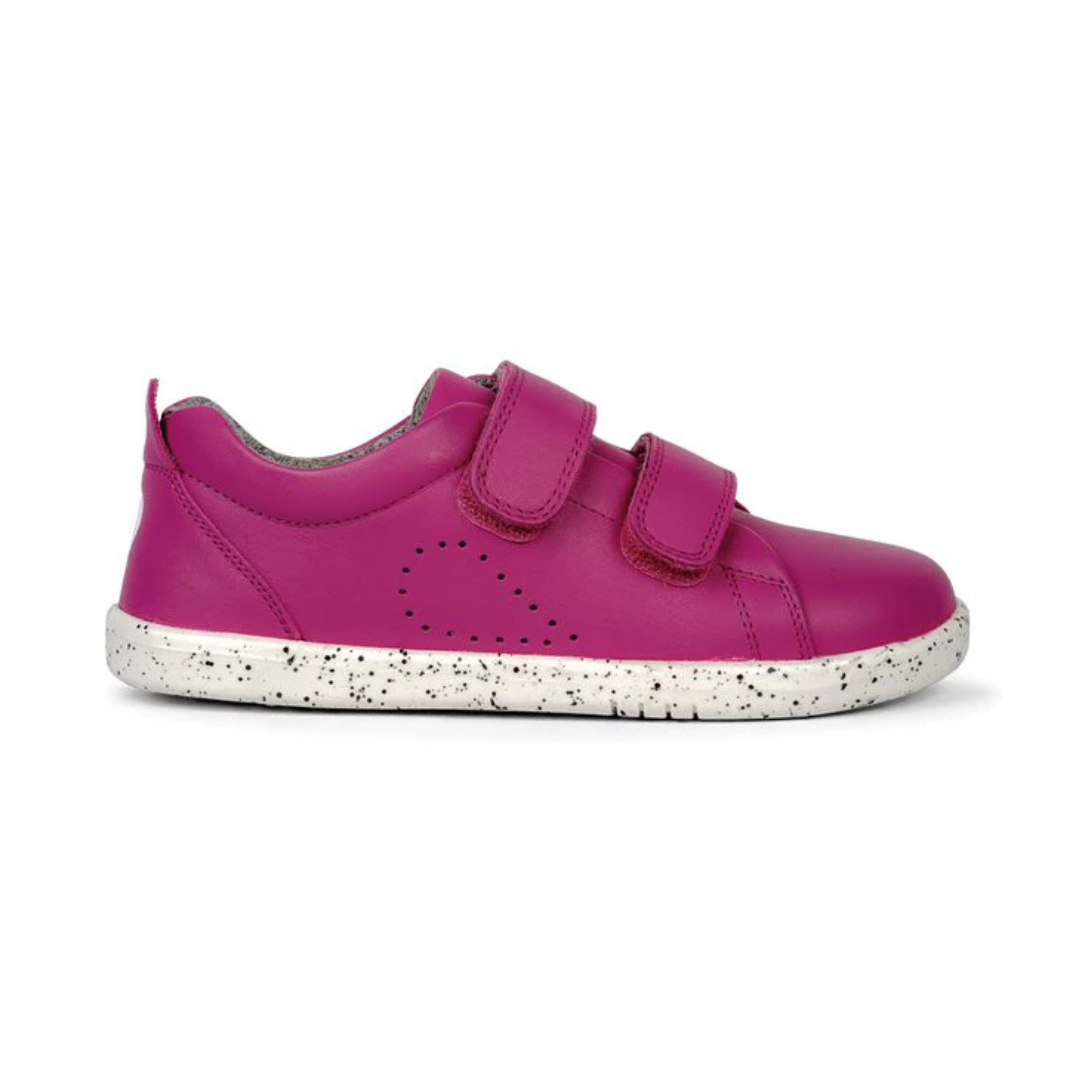 Bobux Grass Court Leather Shoes — Raspberry