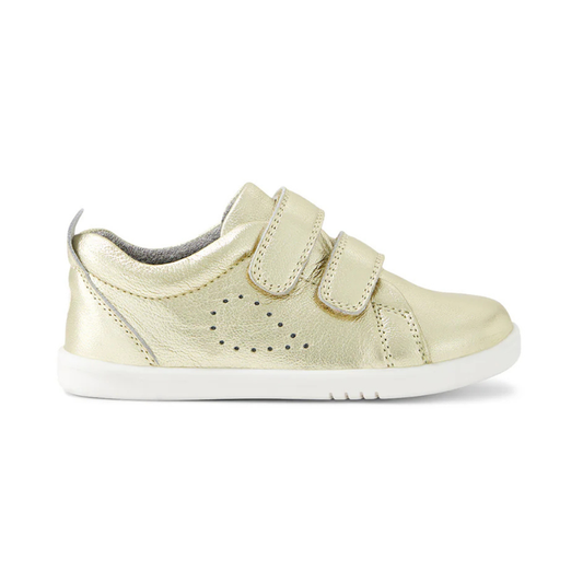 Bobux Grass Court Leather Shoes — Pale Gold