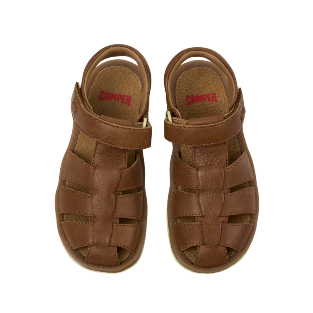 Camper Bicho Leather Closed Sandal  80177 — Brown