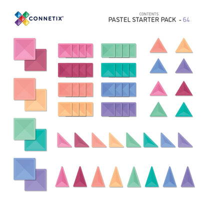 Connetix  Pastel Starter Pack 64 pc