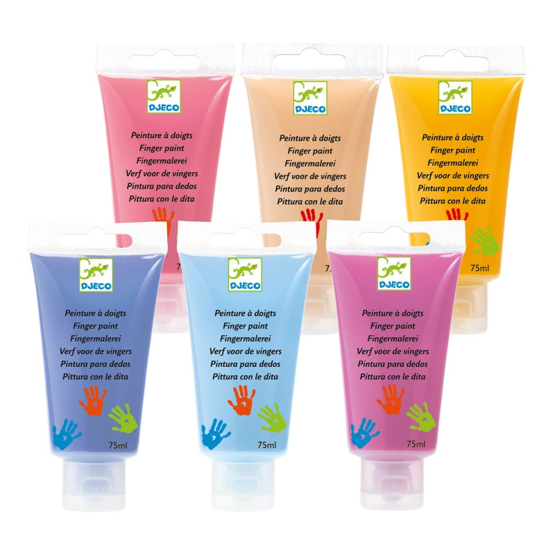 Djeco DJ09000 Finger Paints,6 Tubes Sweet