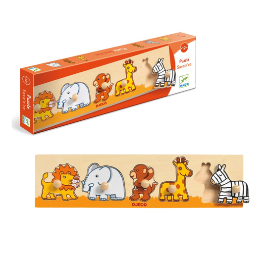 Djeco DJ01111 Wooden Puzzle Savanna