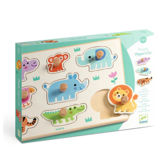 Djeco DJ01123 Hippo & Co Puzzle 12m