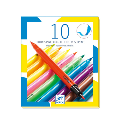 Djeco DJ08799 10 Felt Brushes Neon