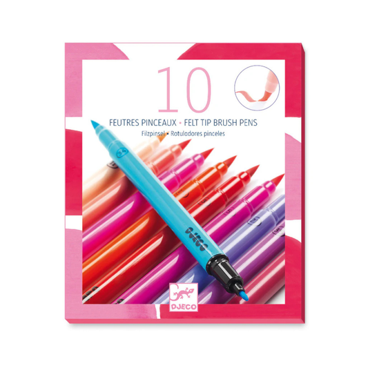 Djeco DJ08802 10 Felt Brushes Pink