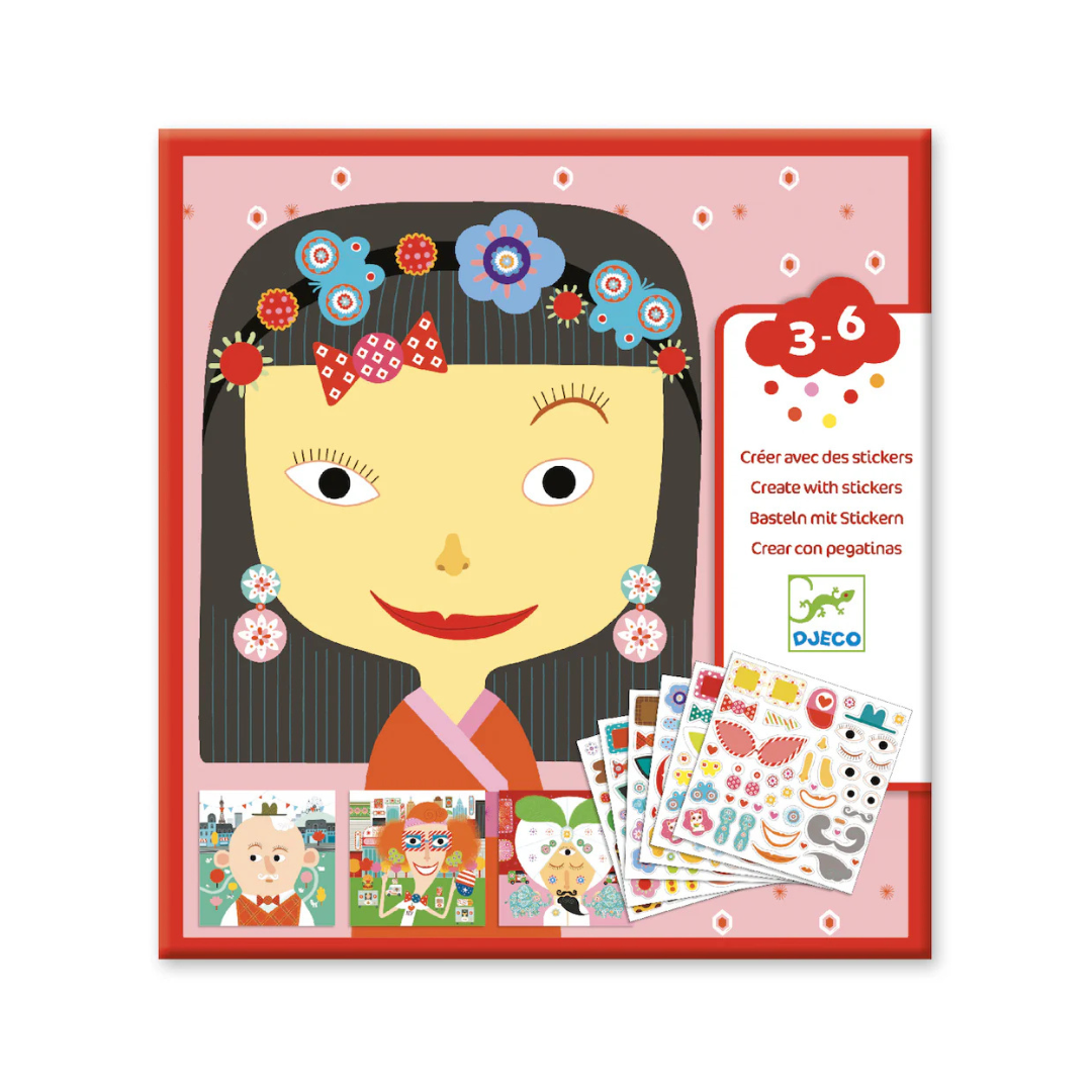Djeco DJ08934 Create with Stickers All Different