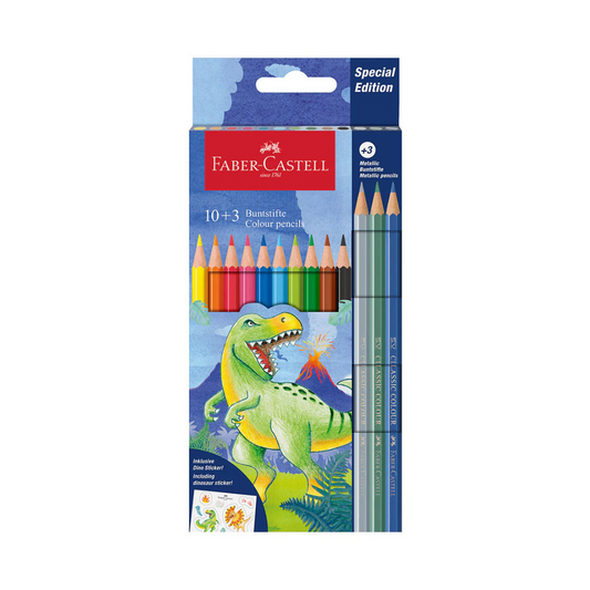 Faber Castell Classic Colour Pencils Dinosaur 10+3