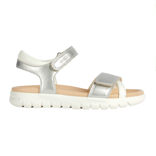 GEOX Soleima Sandal J35GSA 0NABC — Silver/White