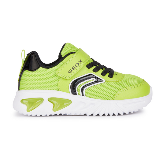 GEOX Assister Trainer with Lights J45DZC — Lime/Black