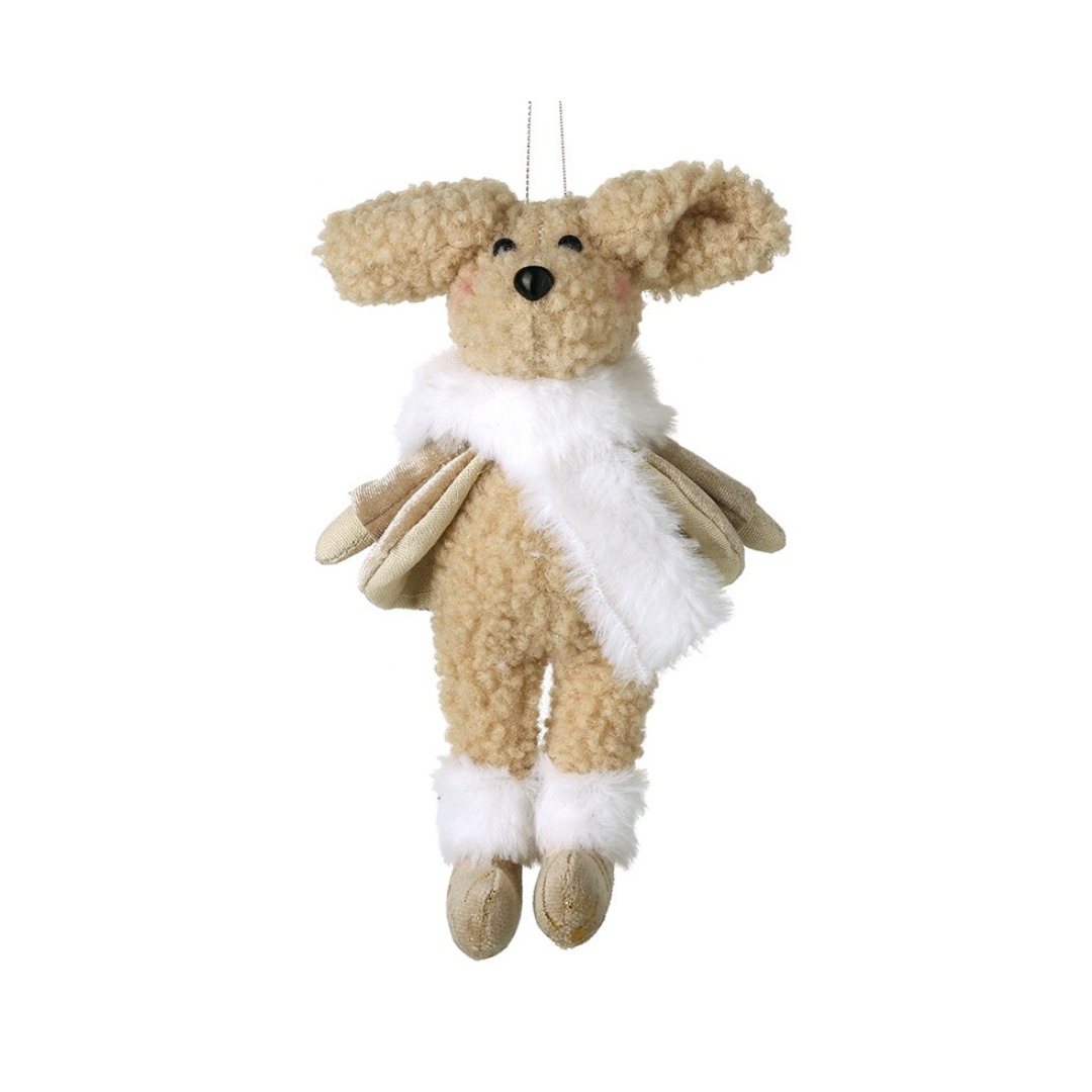 Heaven Sends Bear Hanger With White Fluffy Scarf