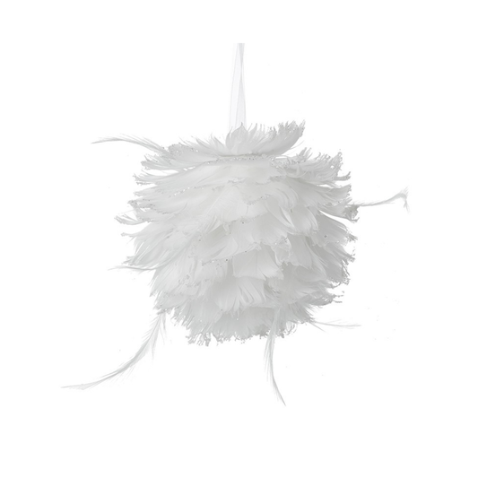 Heaven Sends White Medium Feather Ball Hanger