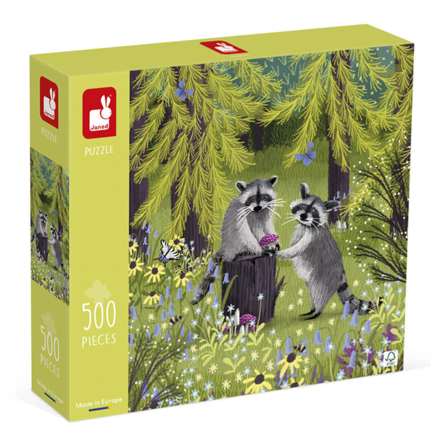 Janod J02509 500pc Raccoon Bandits