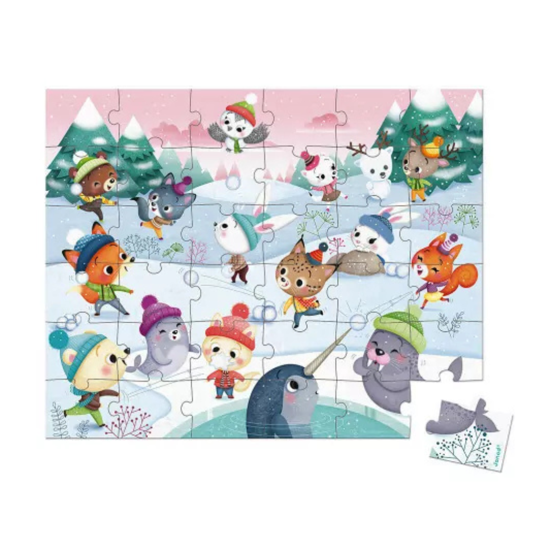 Janod J02647 Puzzle Snow Party 36pc