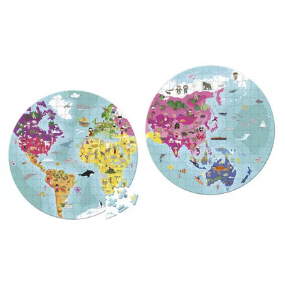 Janod J02655 World Both Side Rounded Puzzle
