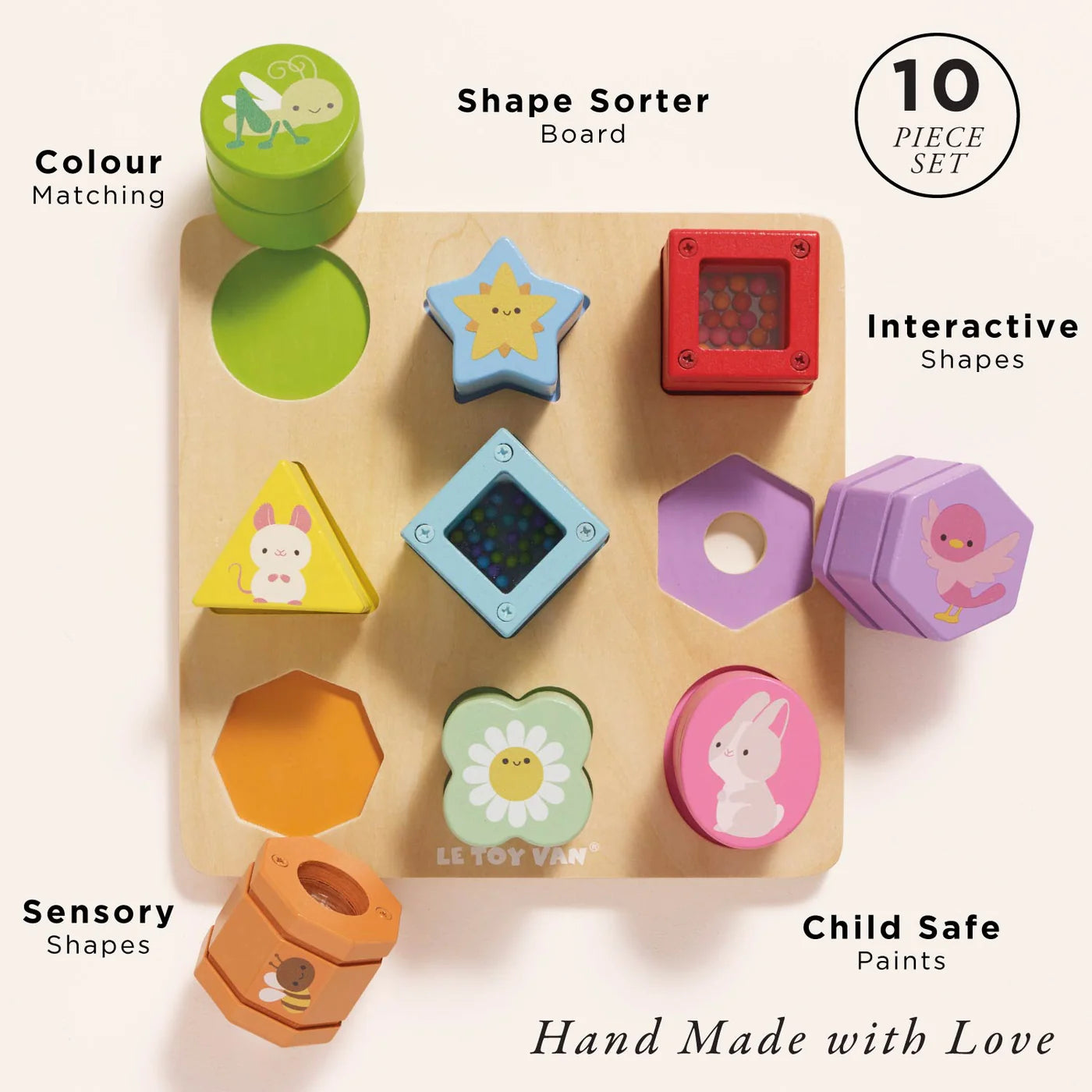 Le Toy Van PL089 Rainbow Sensory Shape Sorter Set