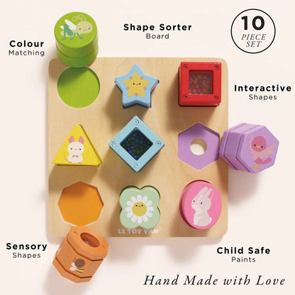 Le Toy Van PL089 Rainbow Sensory Shape Sorter Set