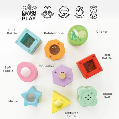 Le Toy Van PL089 Rainbow Sensory Shape Sorter Set