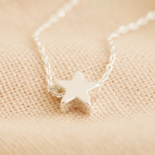Lisa Angel Star Bead Necklace Silver