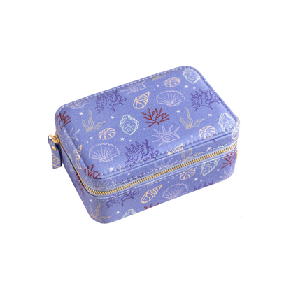 Lisa Angel Travel Jewellery Case Shells in Blue - Tresors de la Mer