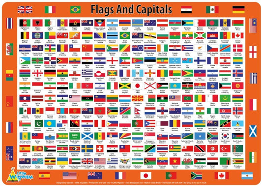 Little Wigwam Placemat Flags & Capitals