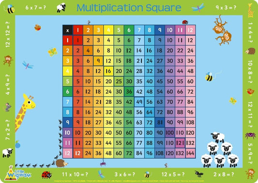Little Wigwam Placemat Multiplication Sqaure