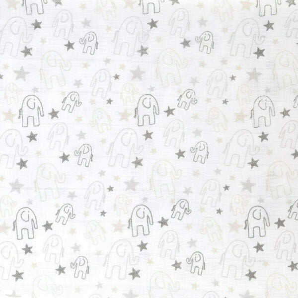 Ziggle Baby Grey Elephant Muslin Square