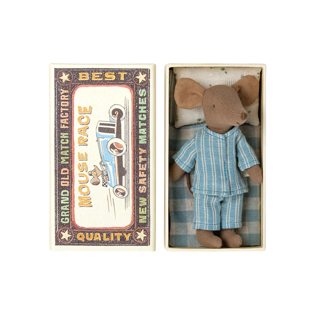 Maileg  Little Brother Mouse in Mouse Race Matchbox