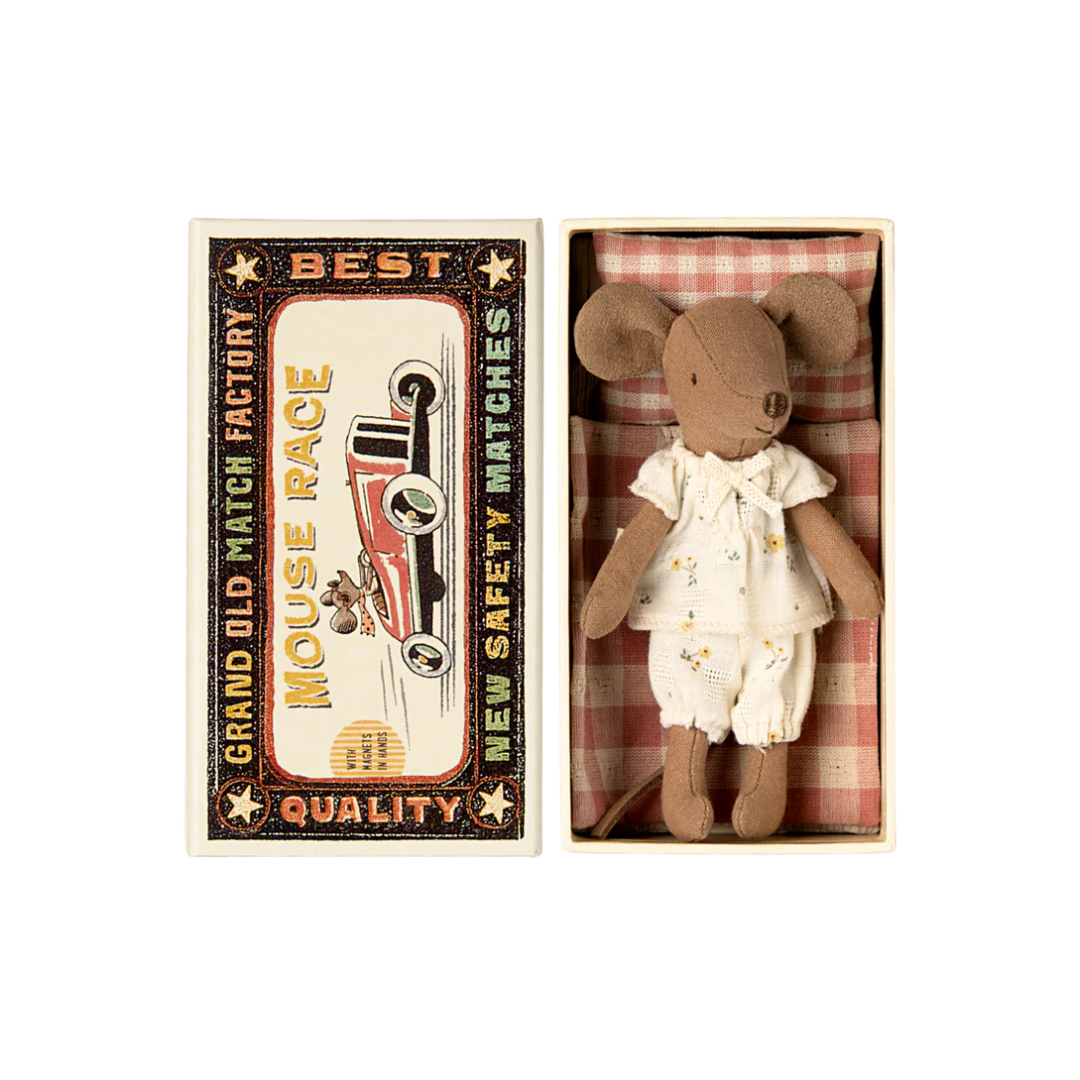 Maileg Little Sister Mouse in Mouse Race Matchbox