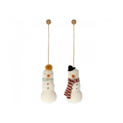 Maileg Snowman Ornament in Metal Suitcase