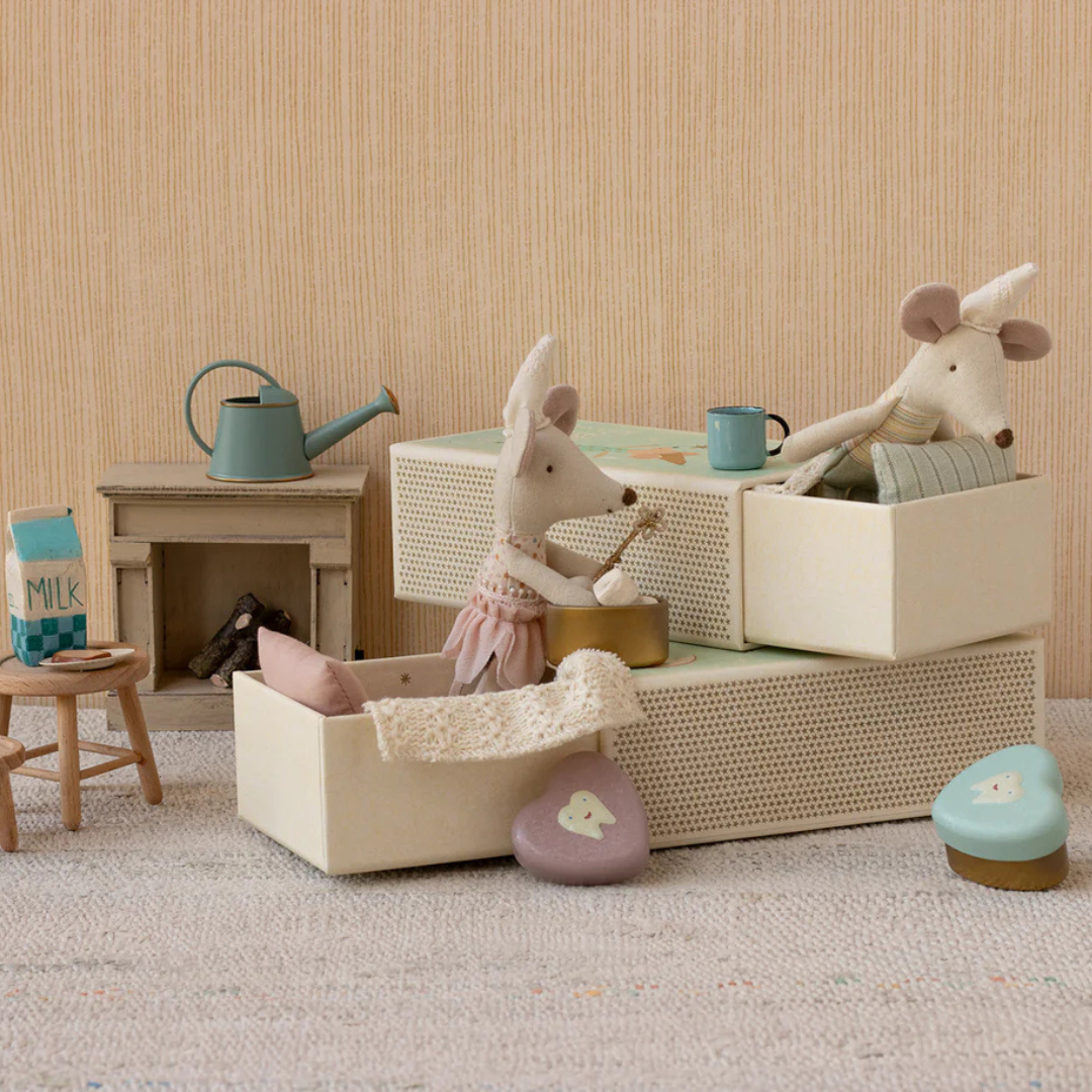 Maileg Tooth Fairy Mouse, Little Sister in Matchbox