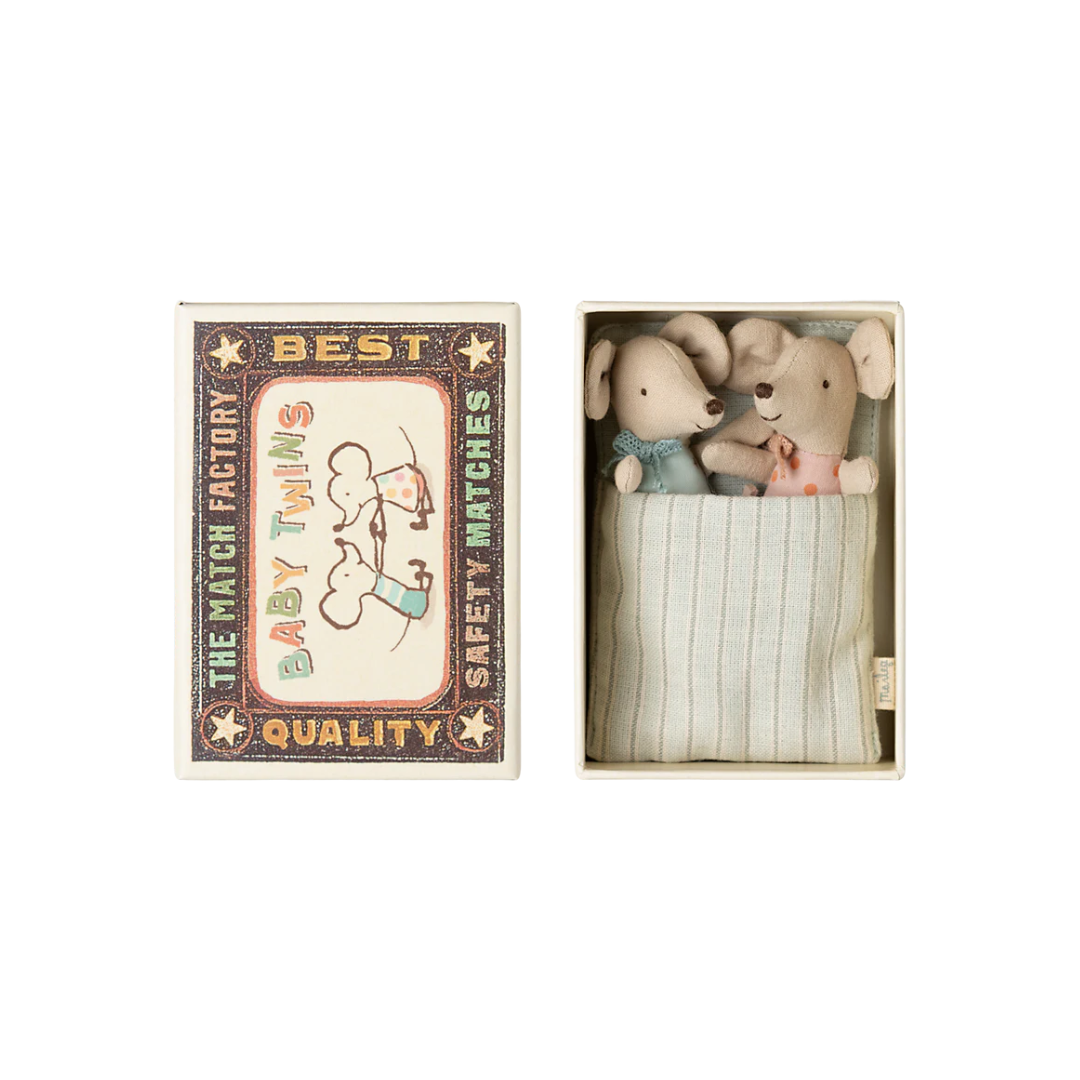 Maileg Twins Baby Mice in Matchbox