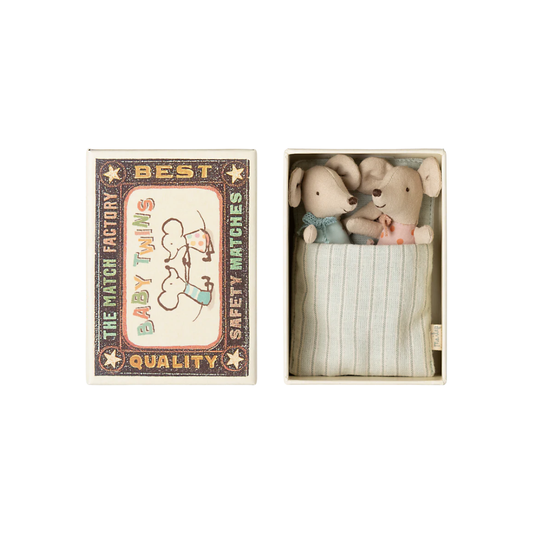 Maileg Twins Baby Mice in Matchbox