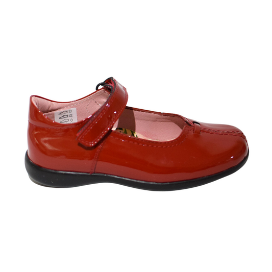Petasil Babs School Shoe — Red Patent