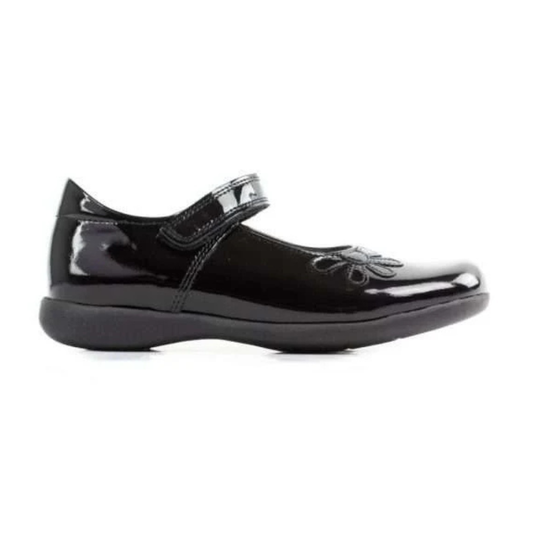 Petasil Bonnie School Shoe — Black Patent