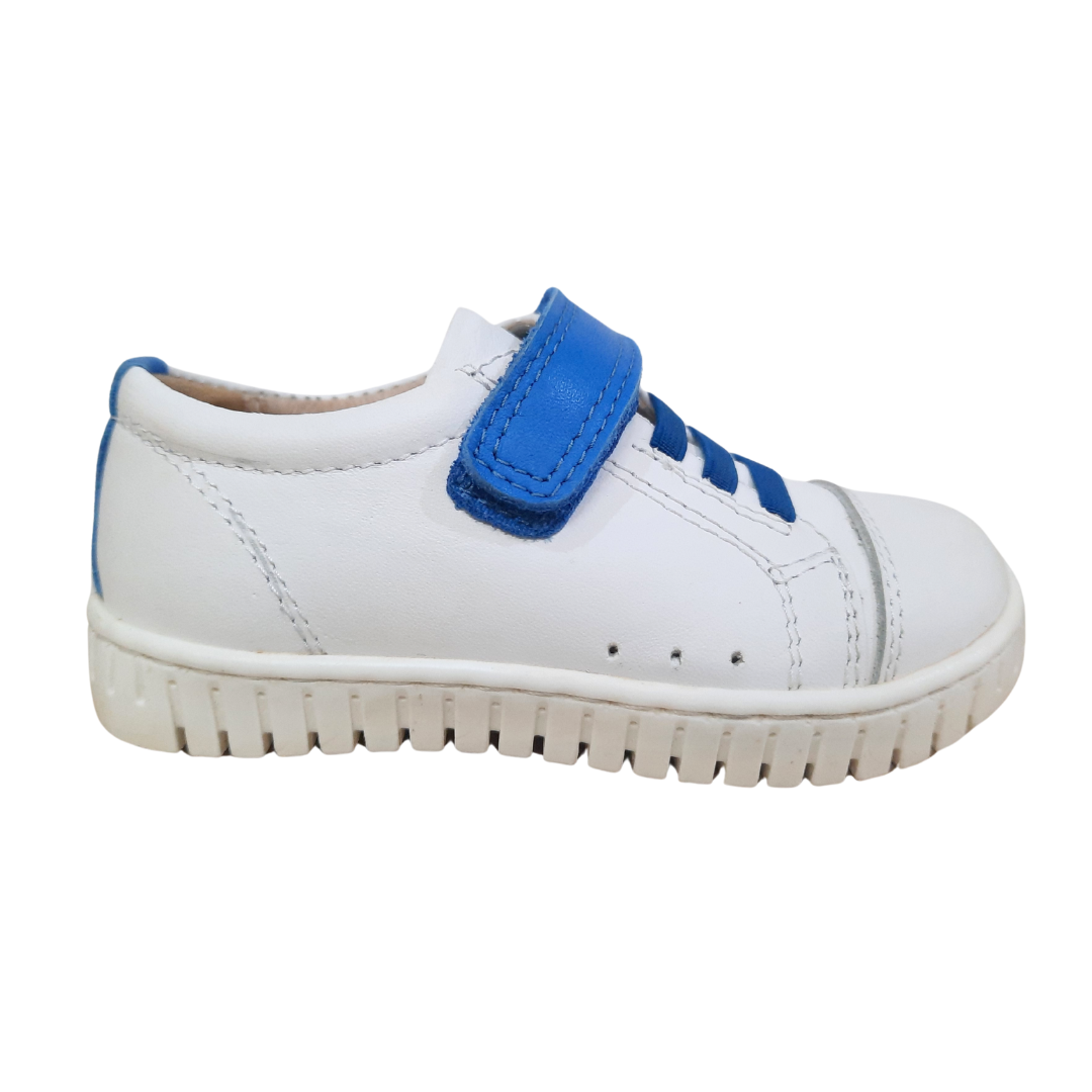 Petasil Pierre Leather Shoe — White/Cobalt